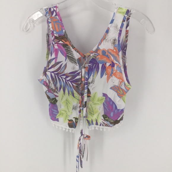 San Lorenzo Bikinis NWT Crop Top Lace Up Back Sz M - Picture 2 of 8